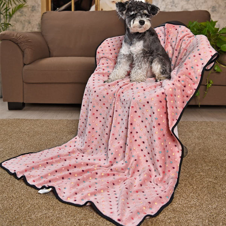Dame Koselig Fleece-teppe med moderne prikkedesign Skanto