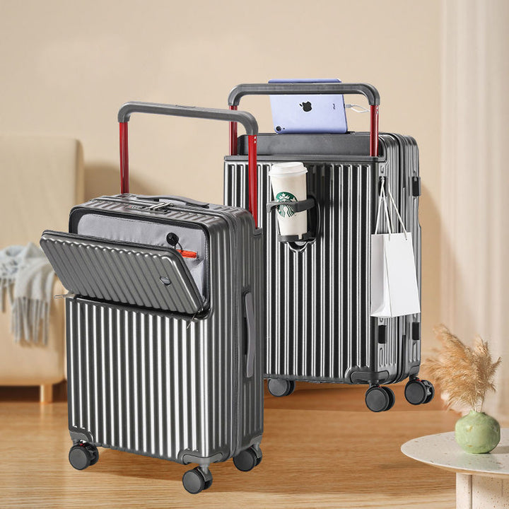 Unisex Multi-Compartment Rolling Hard-Shell Bagasje med Integrert Ladeport Skanto