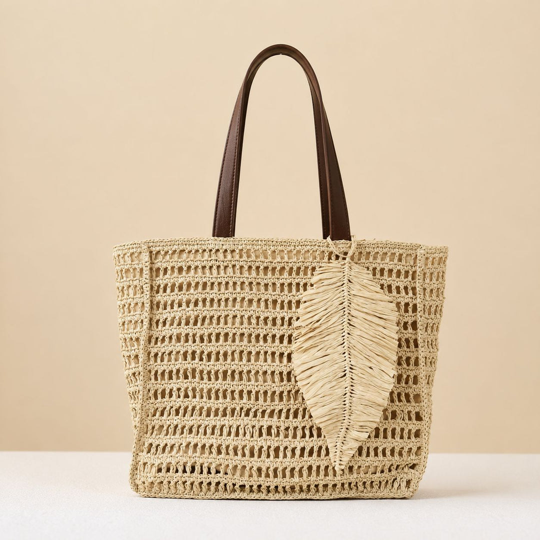 Håndlaget strandbag av naturmaterialer Skanto