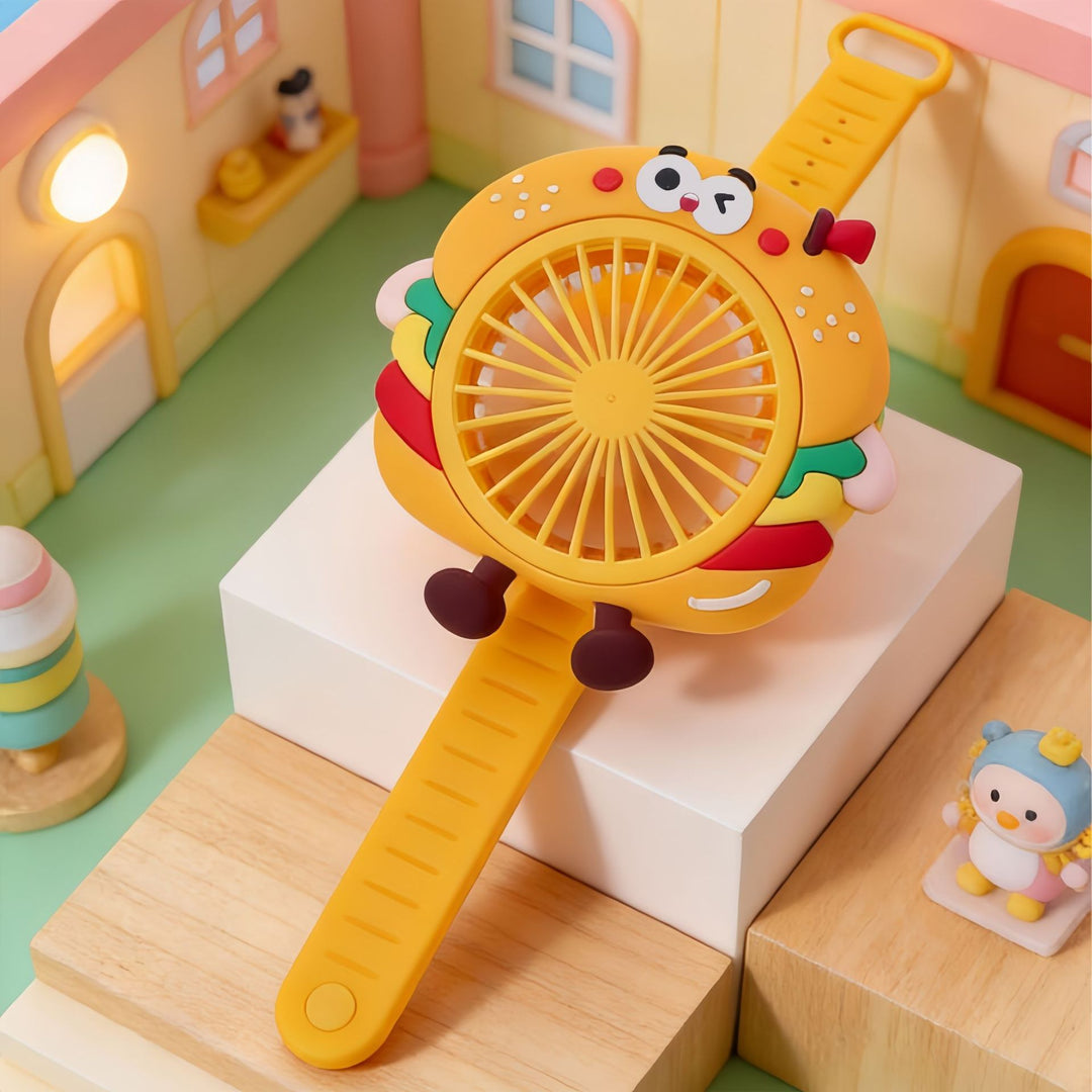 Dame Portable USB Håndvifte i Morsom Fries Design Skanto