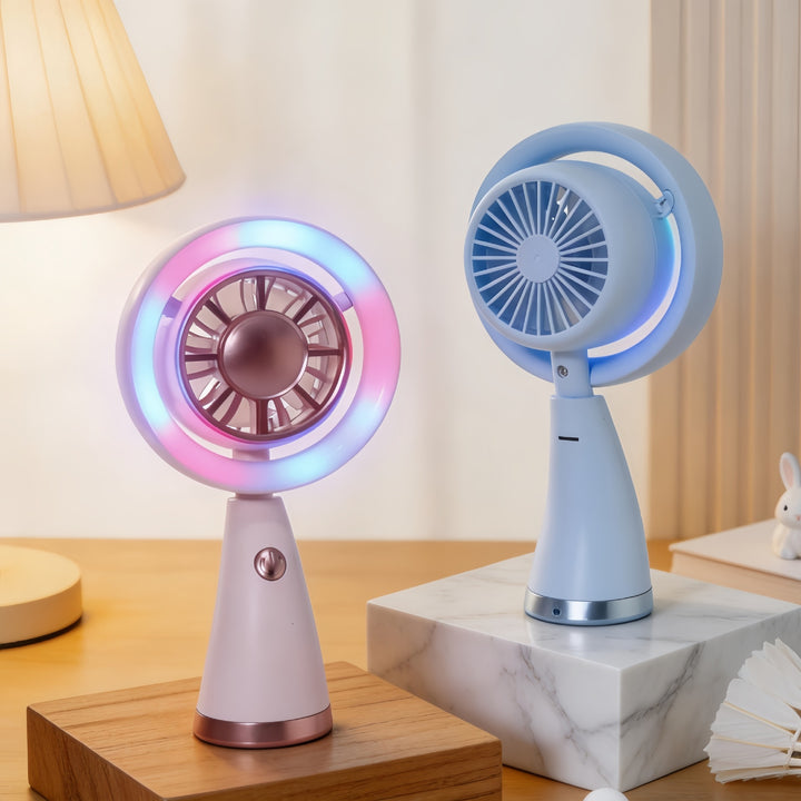 Dame Bærbar Mini-Luftventilator med LED-belysning og fleksibelt design Skanto