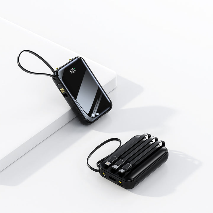 Bærbar Powerbank med innebygd ladestasjon Skanto