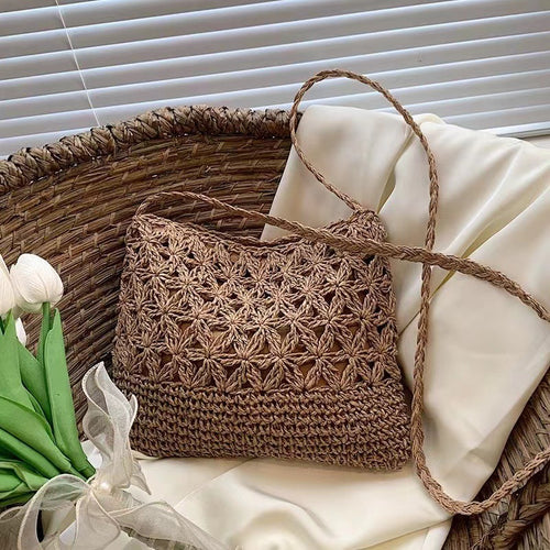 Makramee crossover bag with floral pattern Skanto