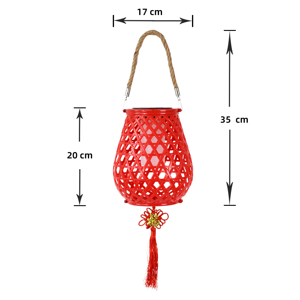 Dekorativ vevd lantern med tauhåndtak Skanto