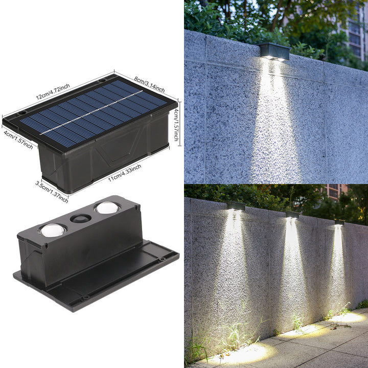 Utendørs Solenergi RGB Veggmonterte Akent Lys Med Dobbel Stråle Vanntett Design Skanto