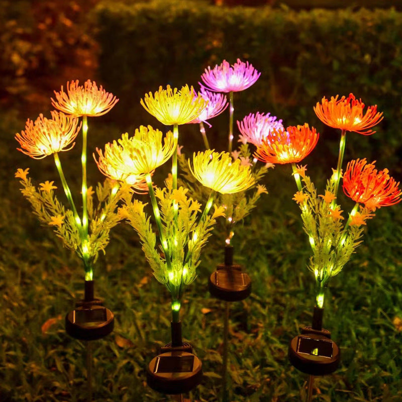 Belyst Blomsterstake Klynge Med Integrerte Solcelle LED Stilker Skanto