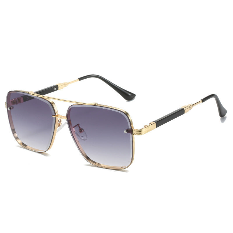 Dame Geometriske Oversized-solbriller med filigran metallramme Skanto