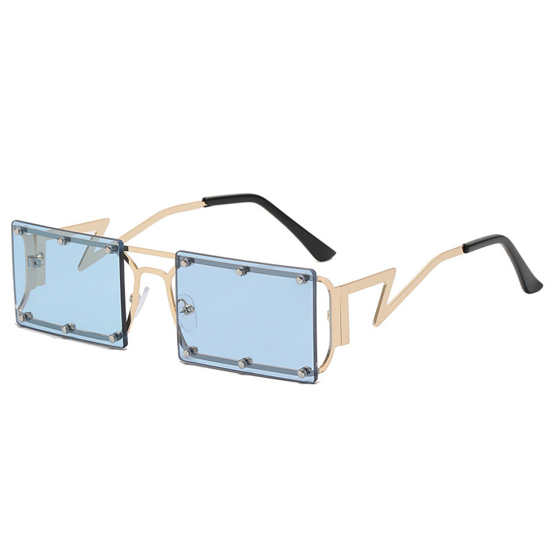 Dame ekstravagante oversized solbriller med geometrisk ramme Skanto