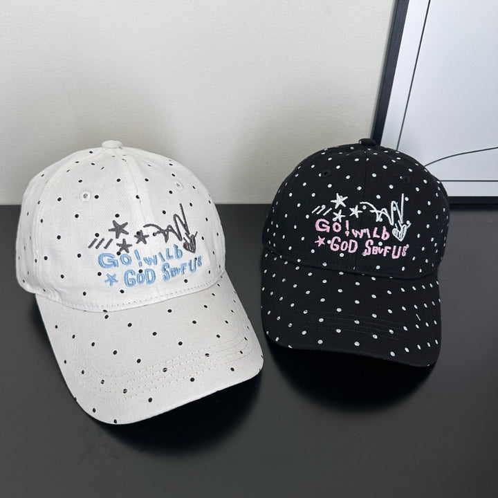 Kvinners Trendy Prikkete Broderte Baseball Caps Skanto