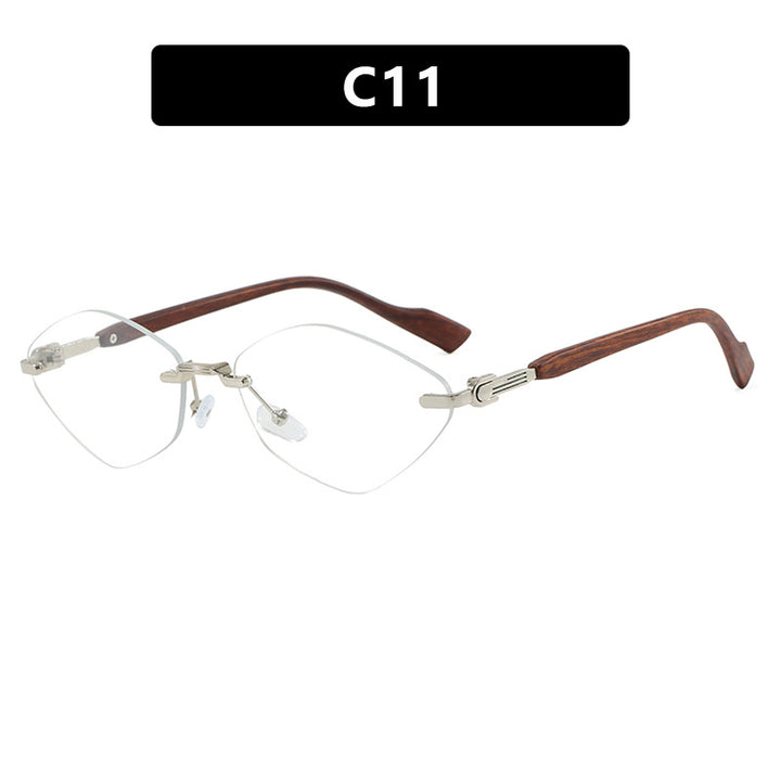Dame geometrisk solbrille med luksuriøse trearmer og polariserte glass Skanto