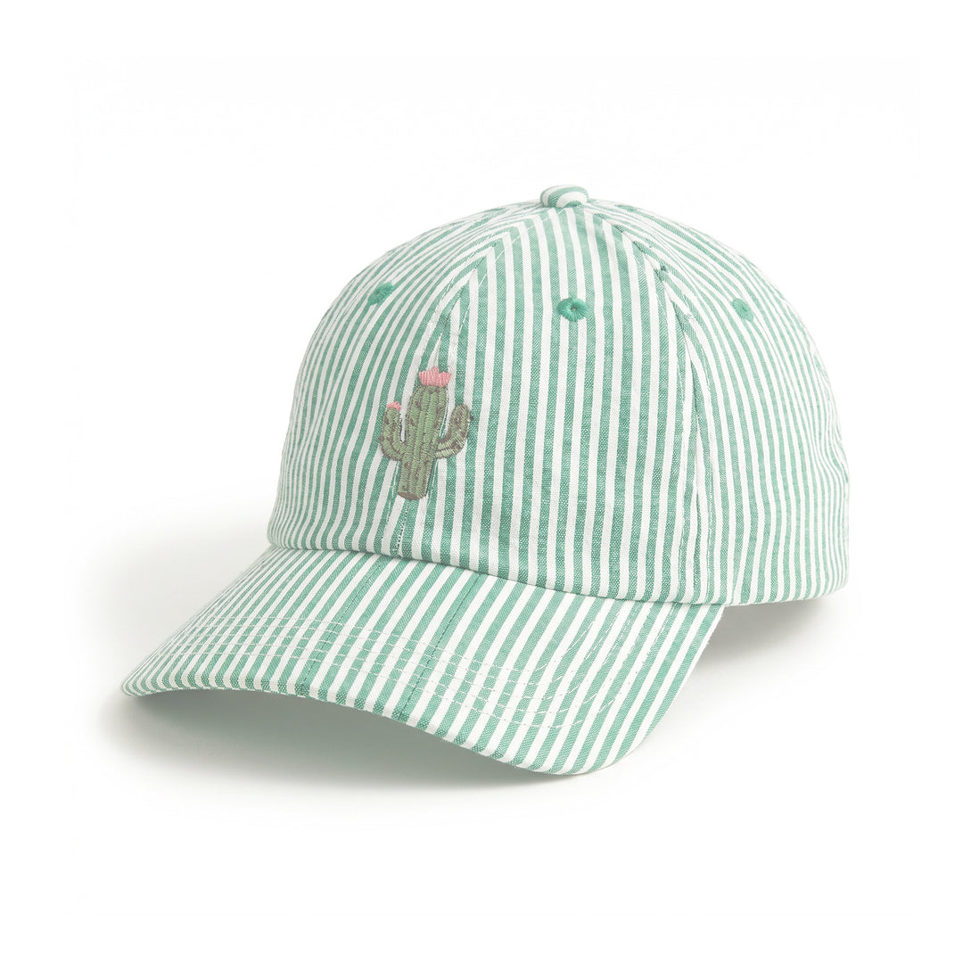 Damer stripete baseballcap med jordbærmotiv Skanto