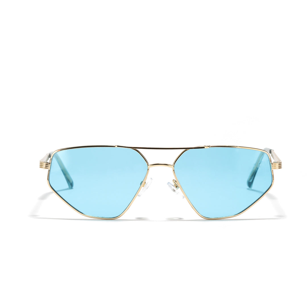 Dame geometrisk solbrille med elegant metallramme Skanto