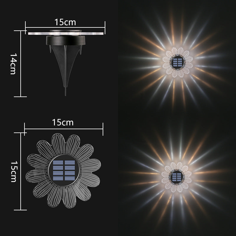 Dekorativ solenergi akryl petal hage stake LED stikkvei lys Skanto
