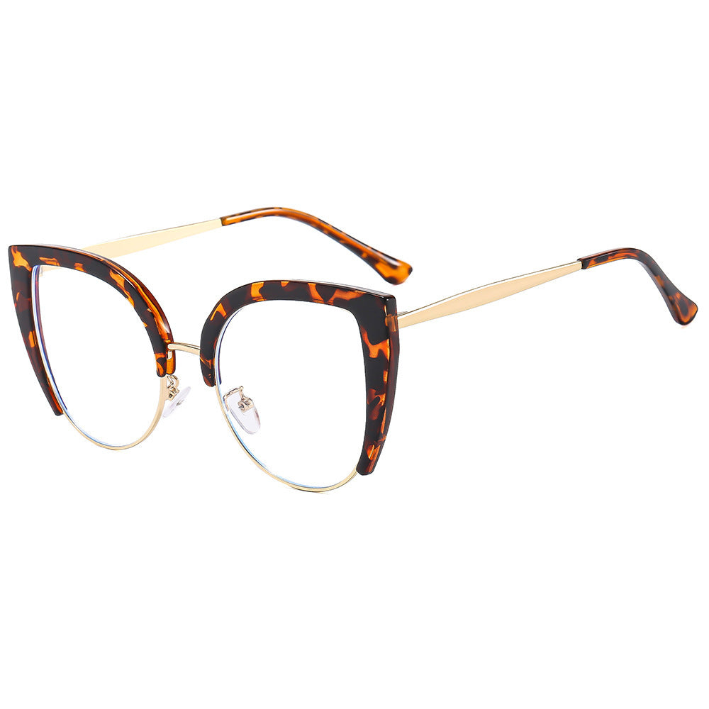 Damer Modische Cat-Eye Briller i plast med metallelementer Skanto