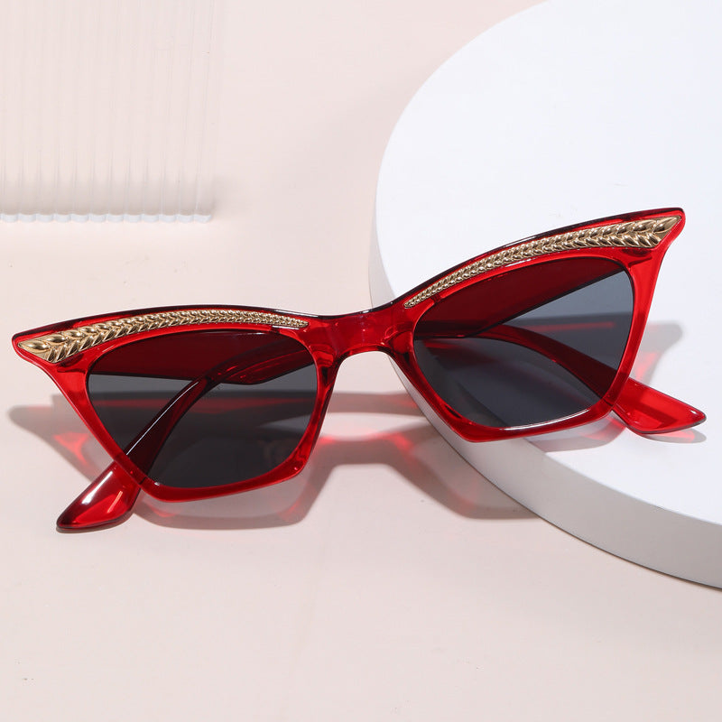 Dame Cat-Eye solbrille med luksuriøs detalj Skanto