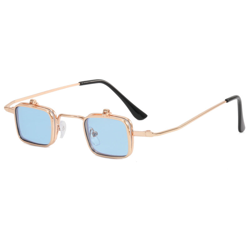 Dame designer solbrille med kvadratisk metallramme Skanto
