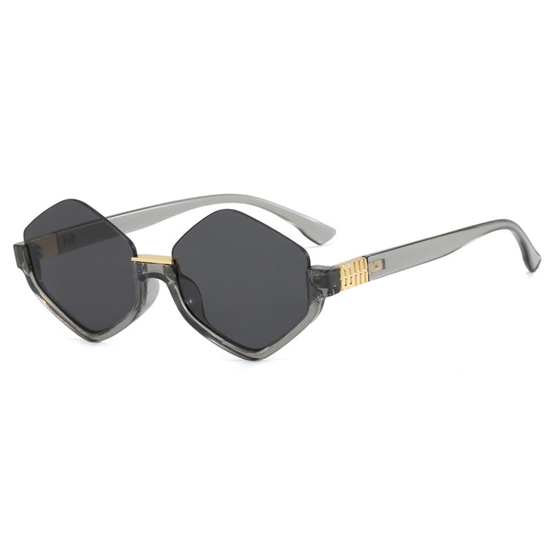 Dame moteriktig solbrille med trendy sekskantet ramme og beskyttende linser Skanto