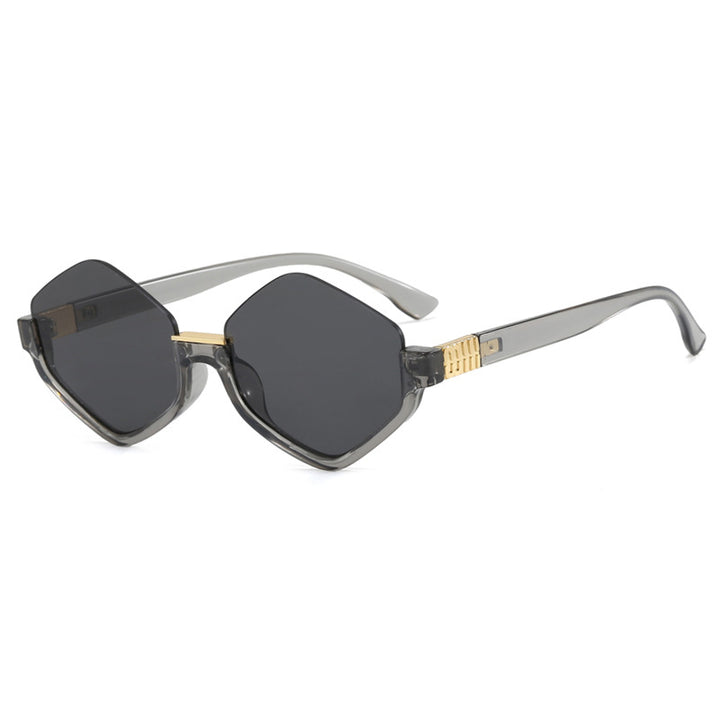 Dame moteriktig solbrille med trendy sekskantet ramme og beskyttende linser Skanto