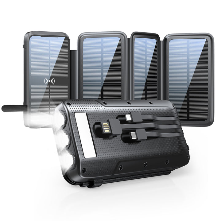Solar Powerbank med Innebygd Lommelykt Skanto