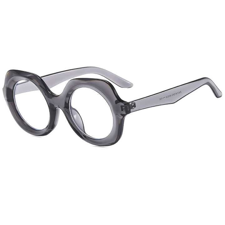 Dame oversized solbriller med stilige, buede rammer Skanto