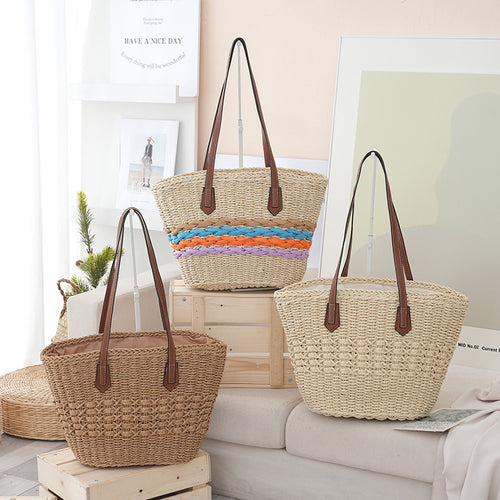 Håndlaget strandveske i boho-stil Skanto