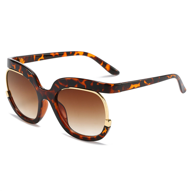 Dame Overdimensjonert Solbrille med elegant Skildpadde-design Skanto