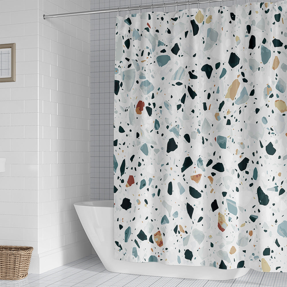 Stilig Terrazzo Print Duschgardin Skanto
