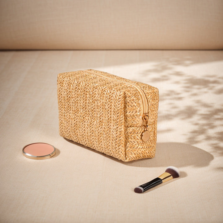 Kosmetikkmapp av naturlig bastmateriale med elegant design Skanto