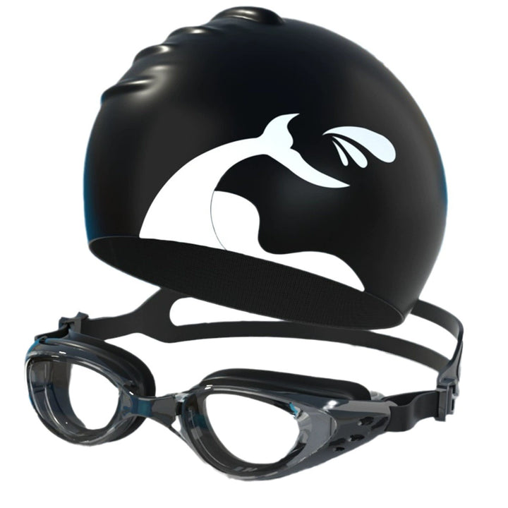 Svømme sett med ergonomisk svømmebrille og silikonhette Skanto