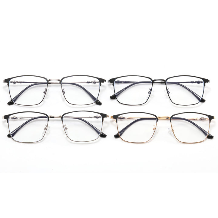 Dame moteriktig kvadratisk brille med elegant metallramme Skanto