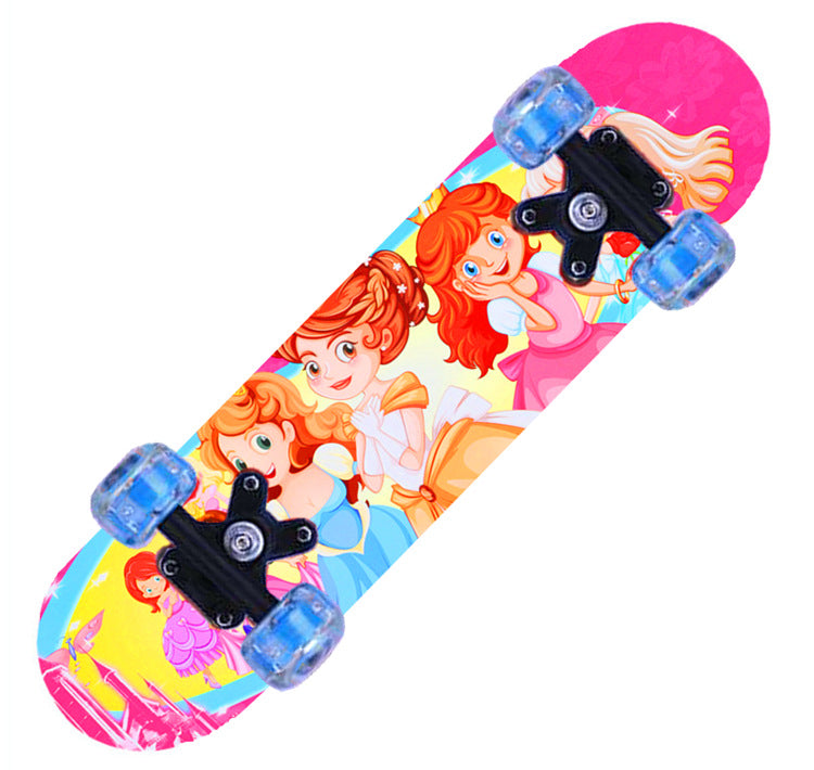 Jenters tegneseriefigur mini skateboard Skanto