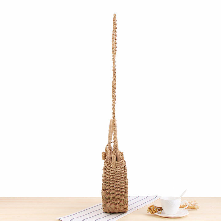 Hand-knotted shoulder bag in round design Skanto