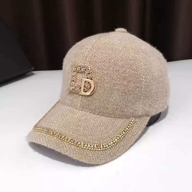 Kvinners luksuriøse utsmykkede ull baseballcap Skanto