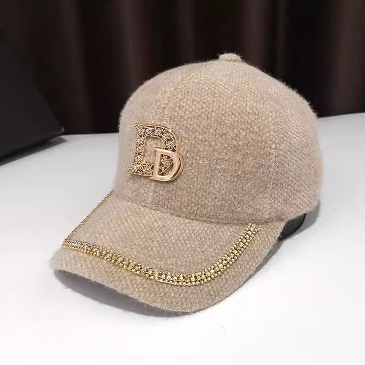 Kvinners luksuriøse utsmykkede ull baseballcap Skanto