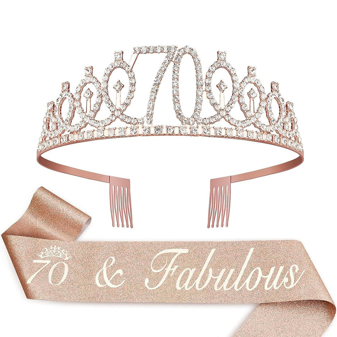 Damer Krystallprinsessekrone med 30 & Fabulous tekst Skanto