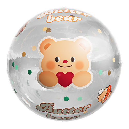 Unisex Inflatable Play Ball med Munter Bjørndesign Skanto