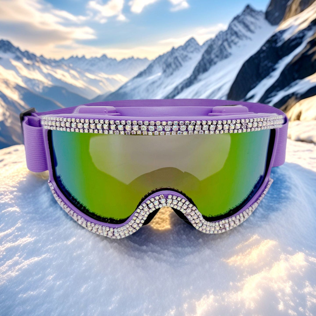 Damen Glamourøse Skibriller med glitrende krystallbesetning Skanto
