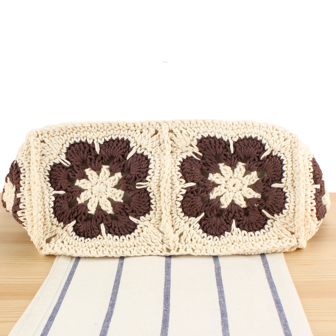 Hand-knotted tote bag with floral design Skanto