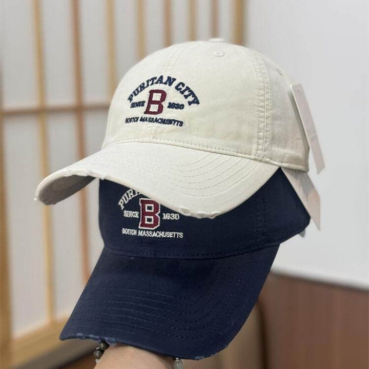 Kvinne Vintage Slitt Brodert Baseball Caps Skanto