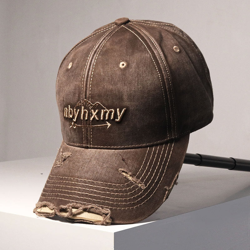 Herre Vintage Slitt Denim Baseball Caps Skanto