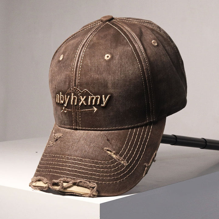 Herre Vintage Slitt Denim Baseball Caps Skanto