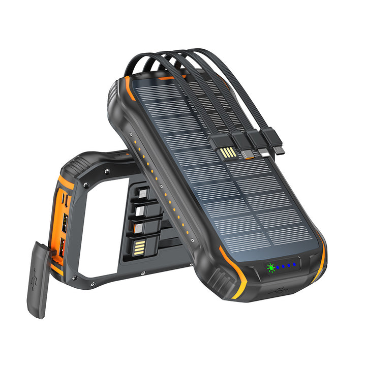 Robust solcelle-powerbank med hurtiglading og innebygd LED-lampe Skanto
