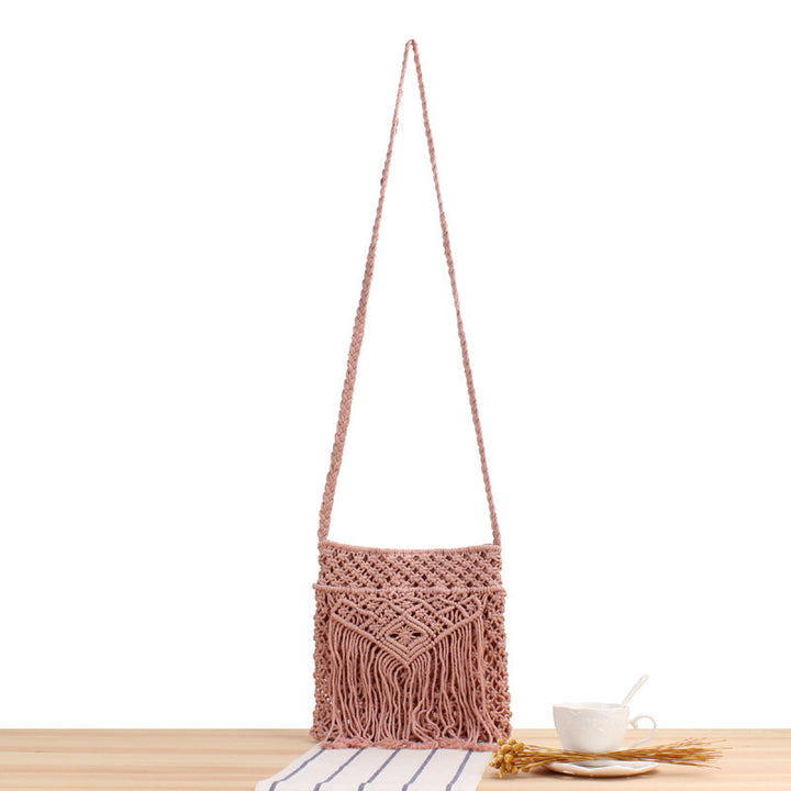 Macrame Shoulder Bag with Fringe Detail Skanto