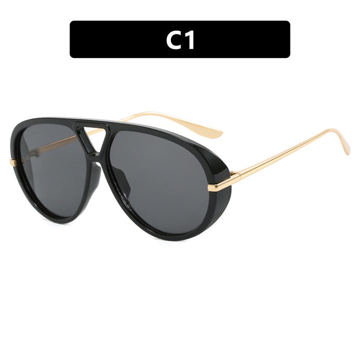 Dame Oversized solbriller med elegant plastramme og speilbelagte glass Skanto