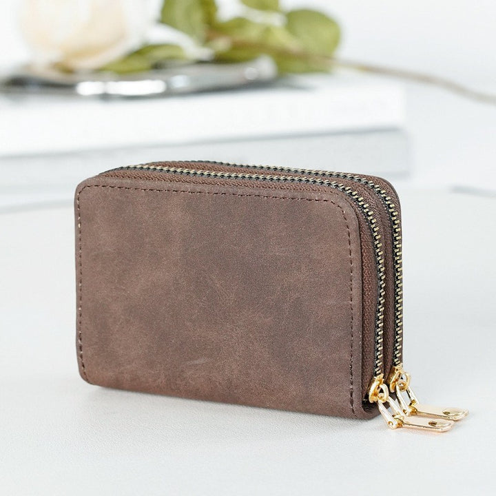 Dobbelt Faltet Lommebok Av Høykvalitets Ekte Lær Skanto
