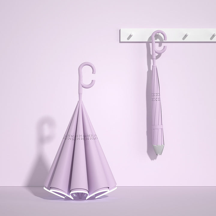 Damer innovativ mini sammenleggbart paraply med ergonomisk håndtak Skanto