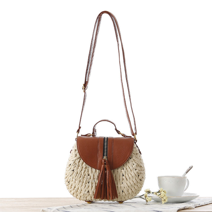Håndbag med Unikt Flettet Design og Elegant Klaff Skanto