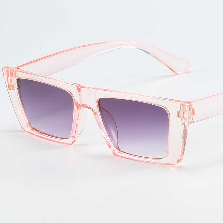 Dame geometrisk solbrille med trendy, firkantet ramme Skanto