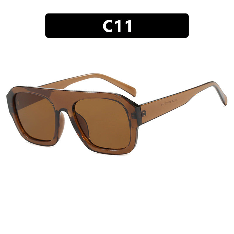 Dame oversized solbrille med markant rektangulært ramme Skanto