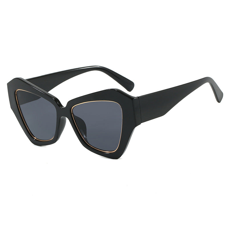 Dame trendy Cat-Eye solbriller med elegant ramme og UV-beskyttelse Skanto